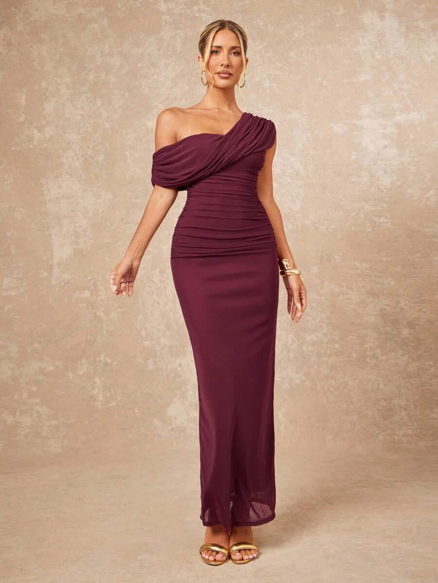 SHEIN ASYMETRYCZNA MAXI SUKIENKA S06__XS
