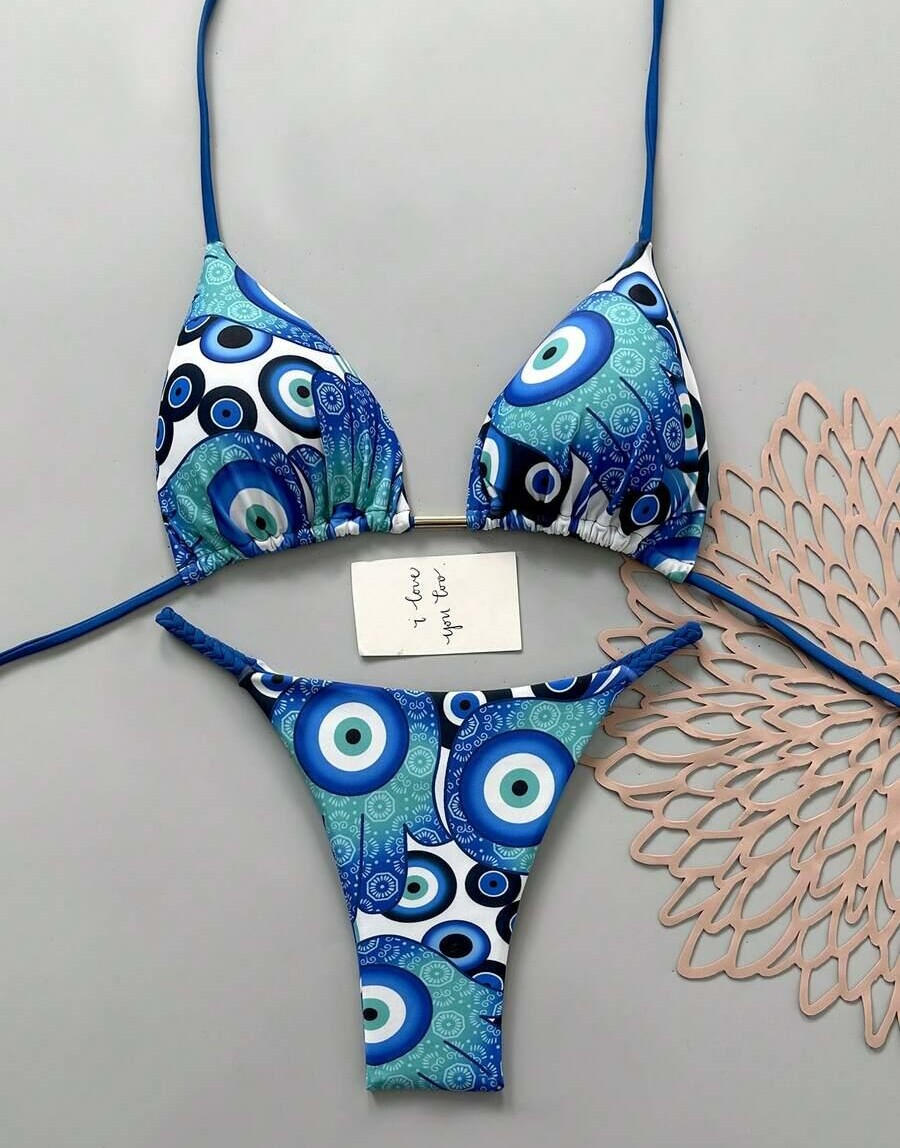 SHEIN DWUCZĘŚCIOWY STRÓJ KĄPIELOWY WZÓR BOHO S09__S