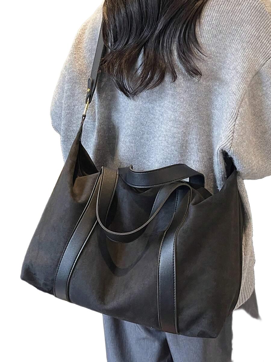 SHEIN CZARNA TORBA ZAMEK S07__48X16X27