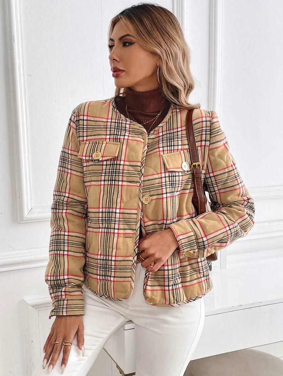 SHEIN KURTKA WZÓR KRATKA W01__M