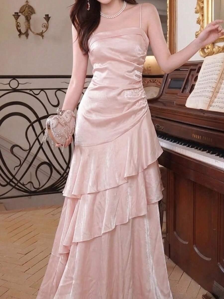 SHEIN RÓŻOWA MAXI SUKIENKA S06__XXS