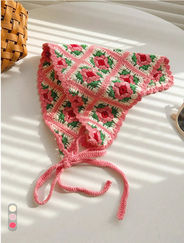 SHEIN RÓŻOWA CHUSTA NA GŁOWĘ S07__25X50