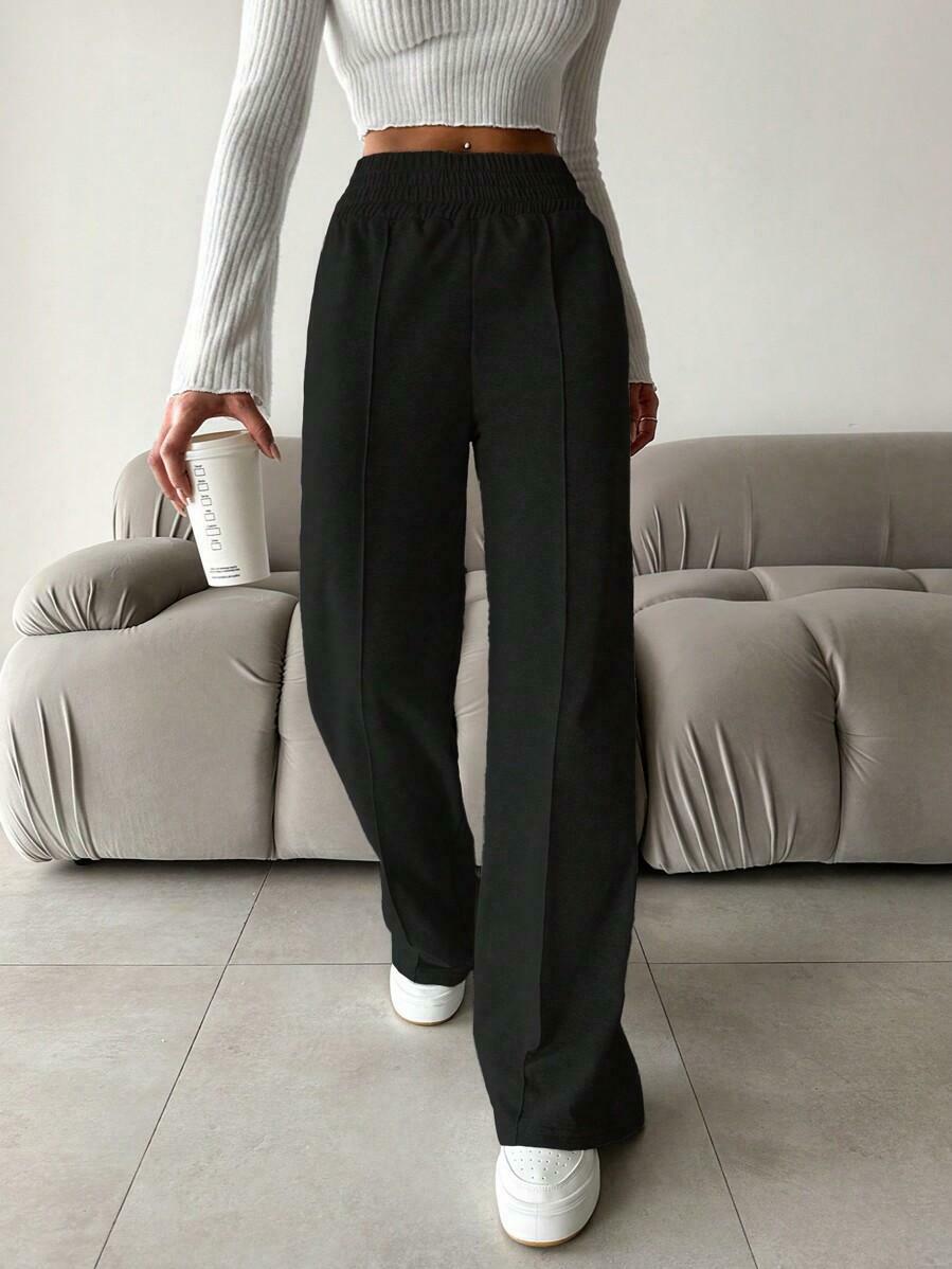 SHEIN SPODNIE DRESOWE Z GUMKĄ W PASIE S06__XL