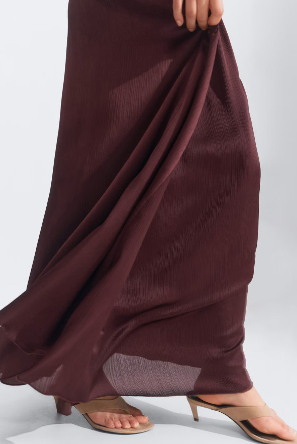 GINA TRICOT SATYNOWA MAXI SPÓDNICA Z GUMKĄ W PASIE PK01__L