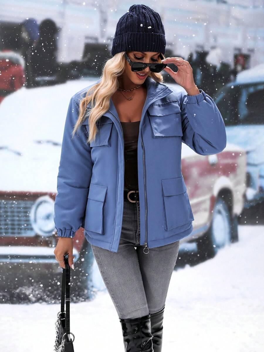 SHEIN NIEBIESKA KURTKA KIESZENIE W01__L
