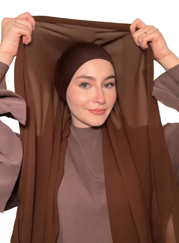 SHEIN BRĄZOWA CHUSTA HIDŻAB S07__