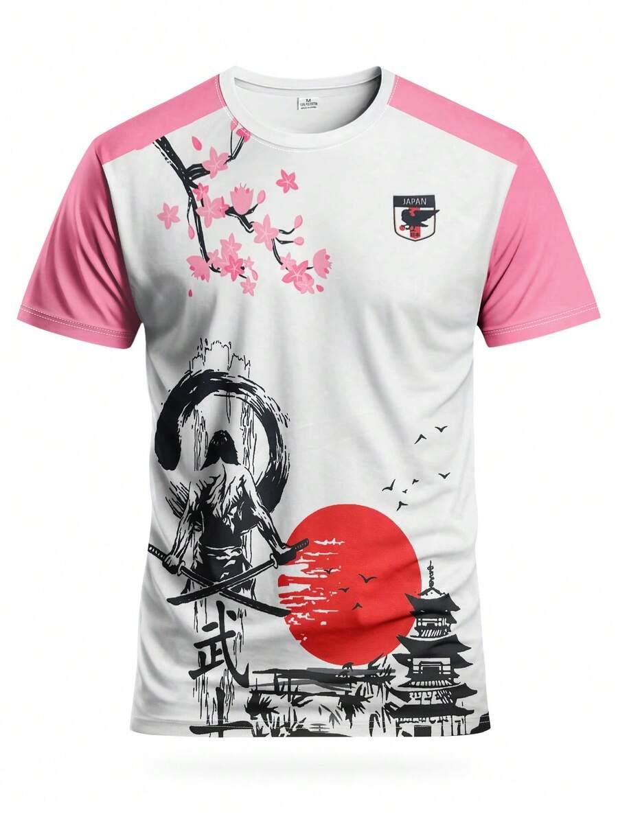 SHEIN T-SHIRT OKRĄGŁY DEKOLT NADRUK S06__M