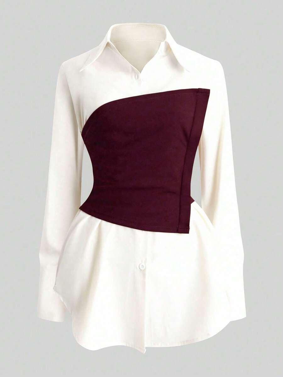 SHEIN KOSZULA Z DŁUGIM RĘKAWEM S06__M