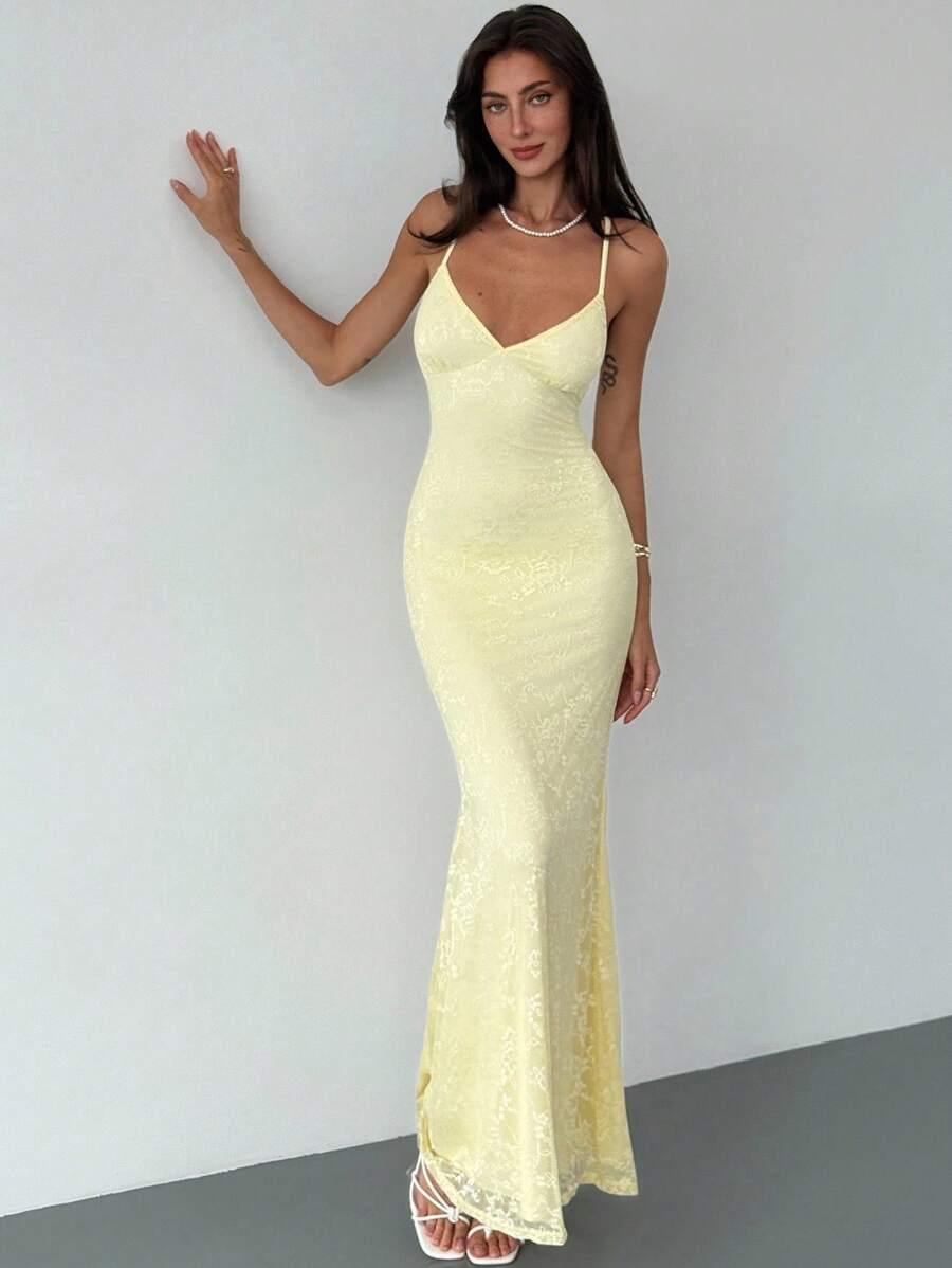 SHEIN ŻÓŁTA MAXI SUKIENKA S06__S