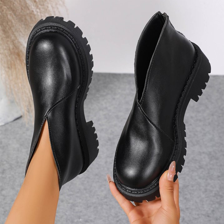 SHEIN CZARNE BOTKI IMITACJA SKÓRY WYCIĘCIE W01__37
