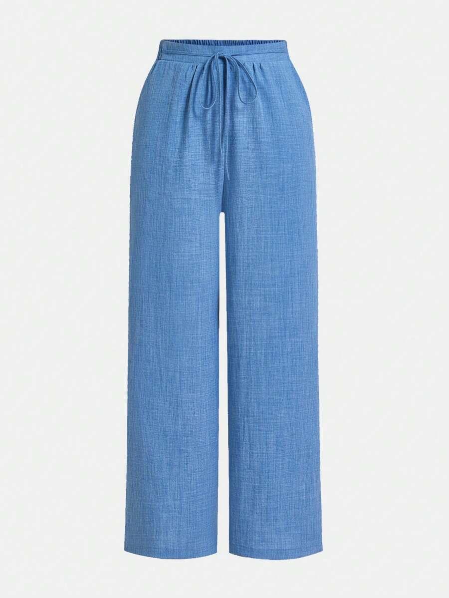 SHEIN NIEBIESKIE PROSTE SPODNIE S09__M