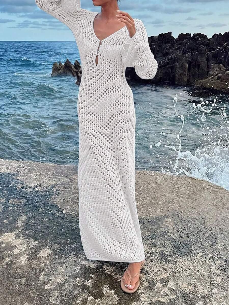 SHEIN BIAŁA DZIANINOWA SUKIENKA S06__XS