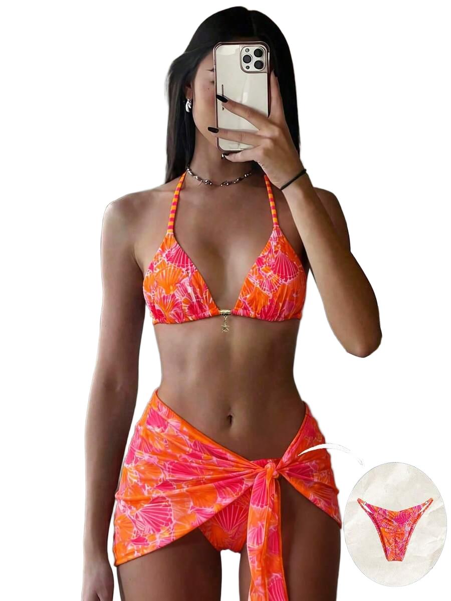 COSTAVIE DWUCZĘŚCIOWY STRÓJ KĄPIELOWY SARONG KOMPLET S09__L