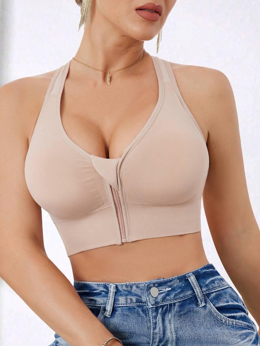 SHEIN BEŻOWY BIUSTONOSZ SPORTOWY S06__XL