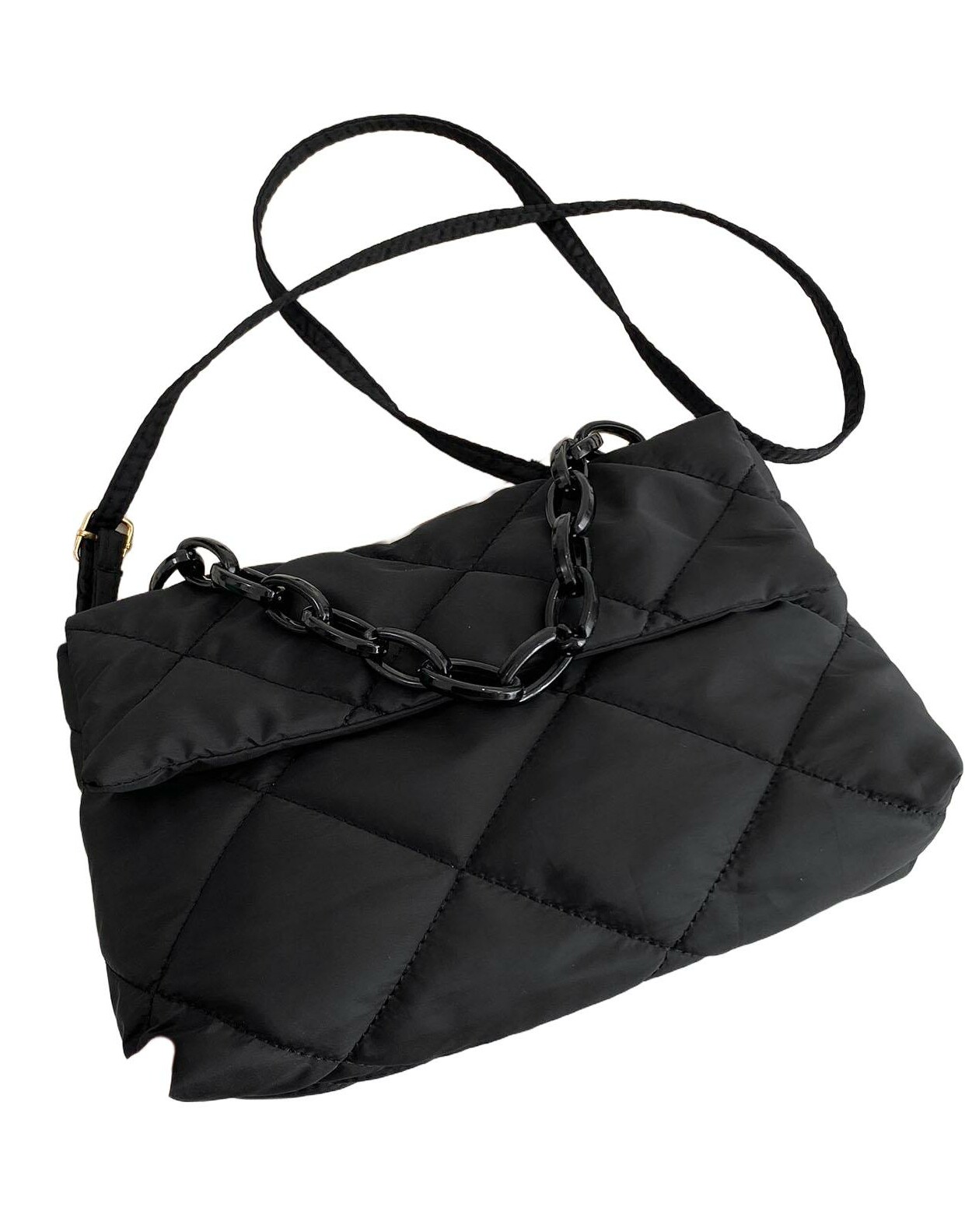SHEIN CZARNA PIKOWANA TOREBKA S07__19X29CM