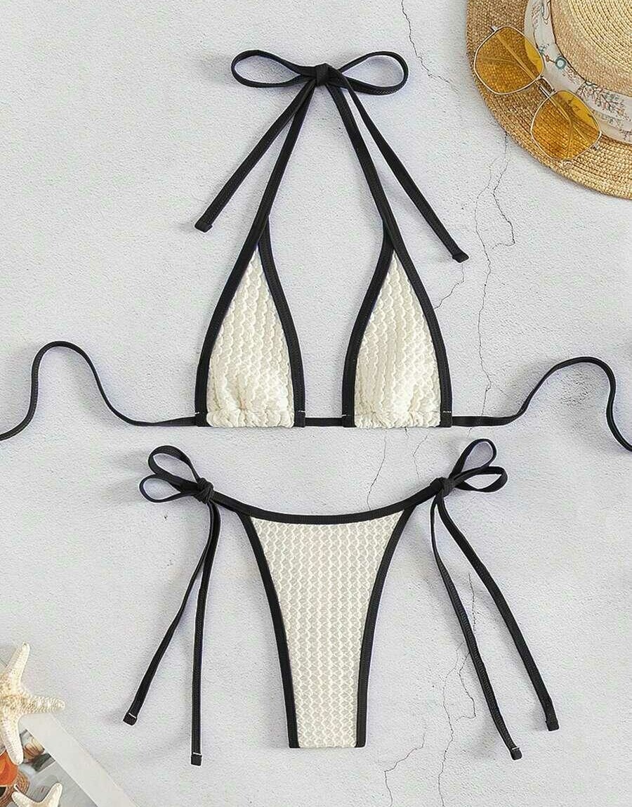 SHEIN DWUCZĘŚCIOWY STRÓJ KĄPIELOWY TEKSTURA S09__XL