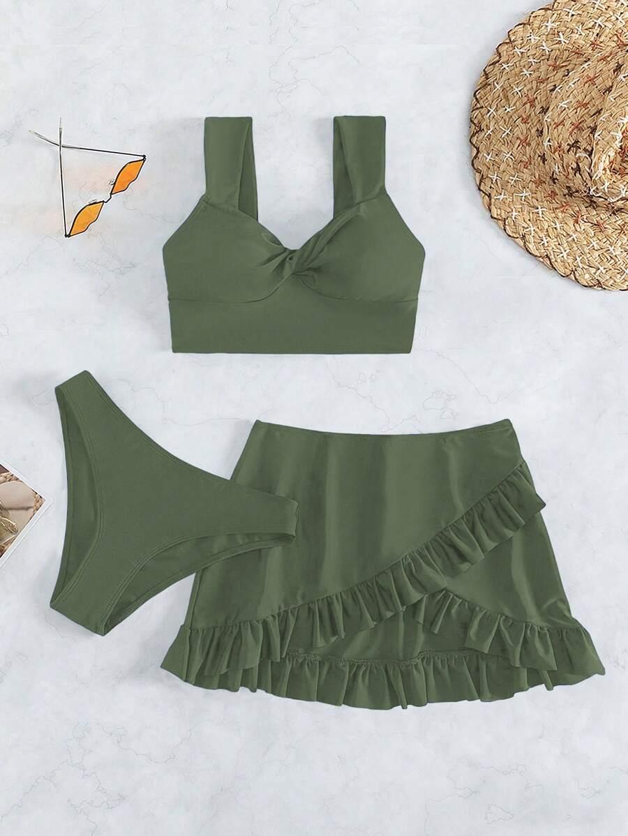 SHEIN TRZYCZĘŚCIOWY STRÓJ KĄPIELOWY S09__M
