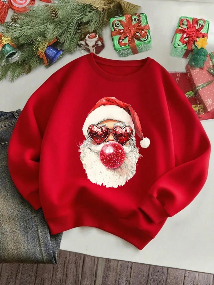 SHEIN ŚWIĄTECZNA CZERWONA BLUZA BEZ KAPTURA BDD__M