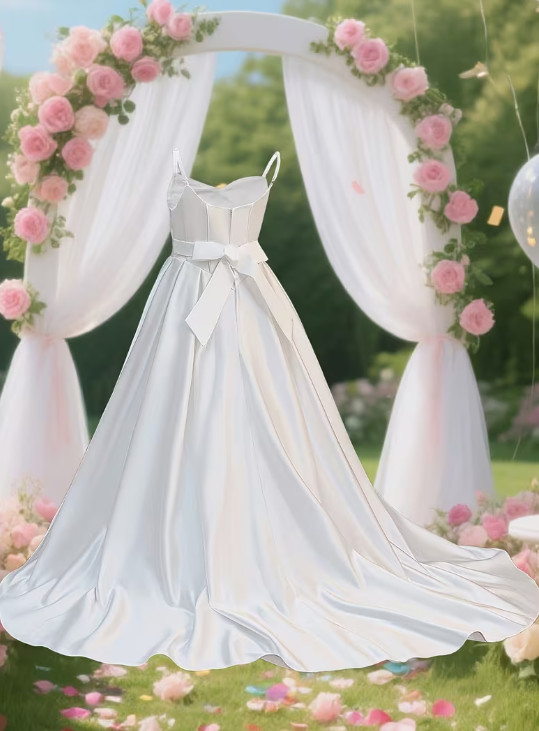 BIAŁA SUKIENKA NA RAMIĄCZKACH ZDOBIENIE 3D PK01__122-128