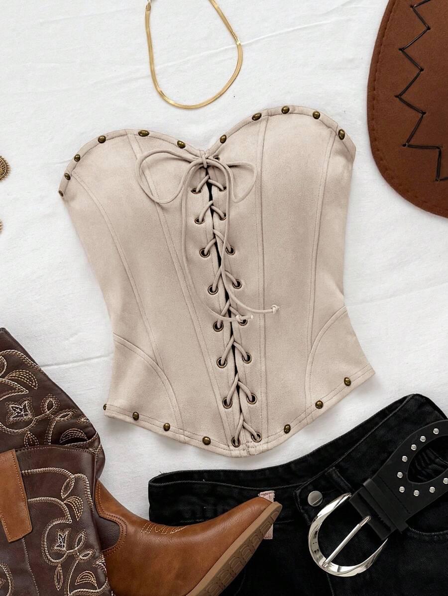 SOLEIA BEŻOWY GORSET TOP S06__XS