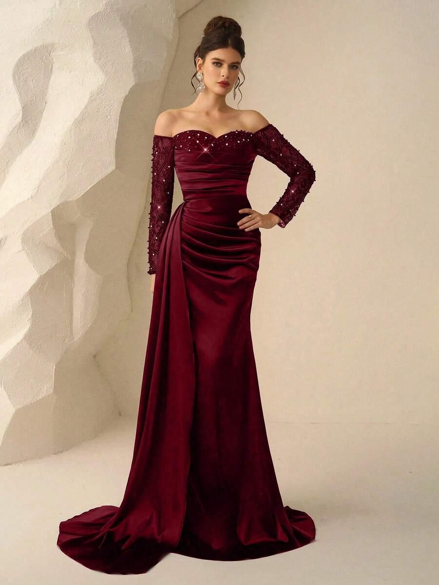 COUTIVA CZERWONA MAXI SUKIENKA S06__L