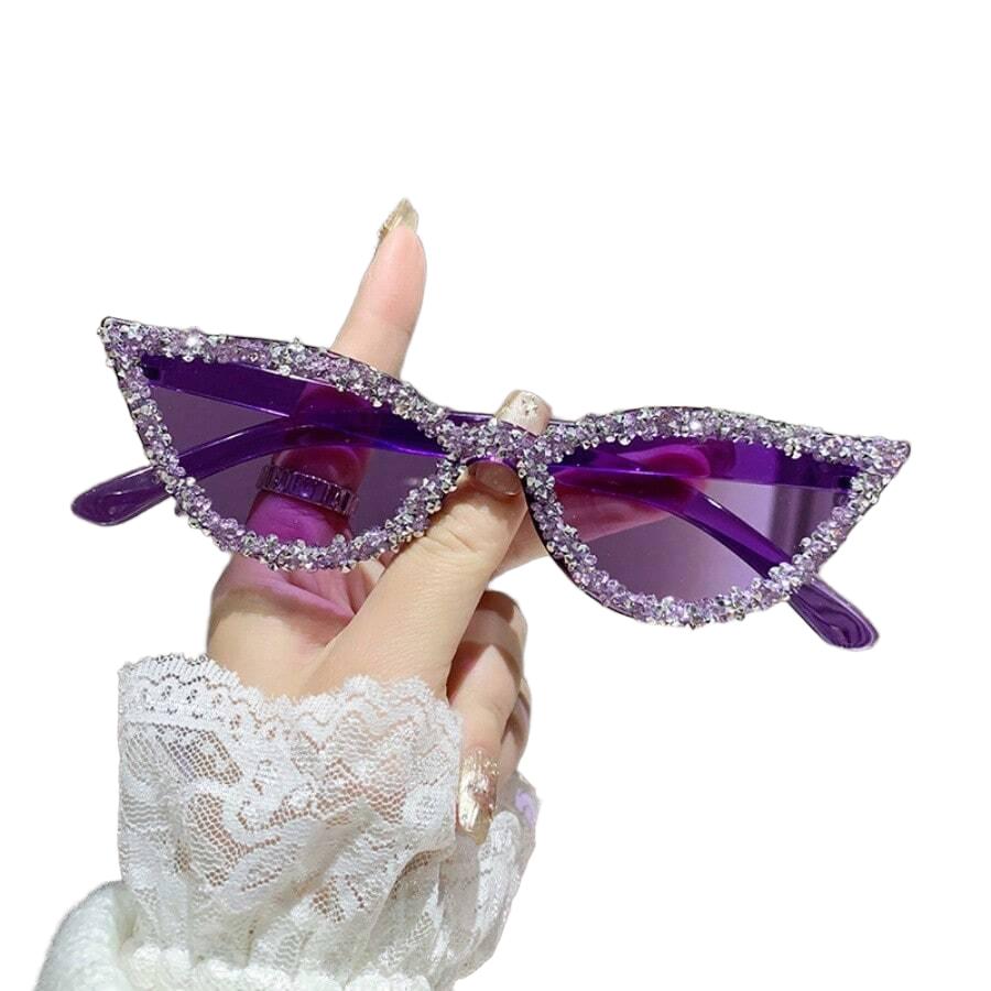 SHEIN FIOLETOWE OKULARY ZDOBIENIE S07