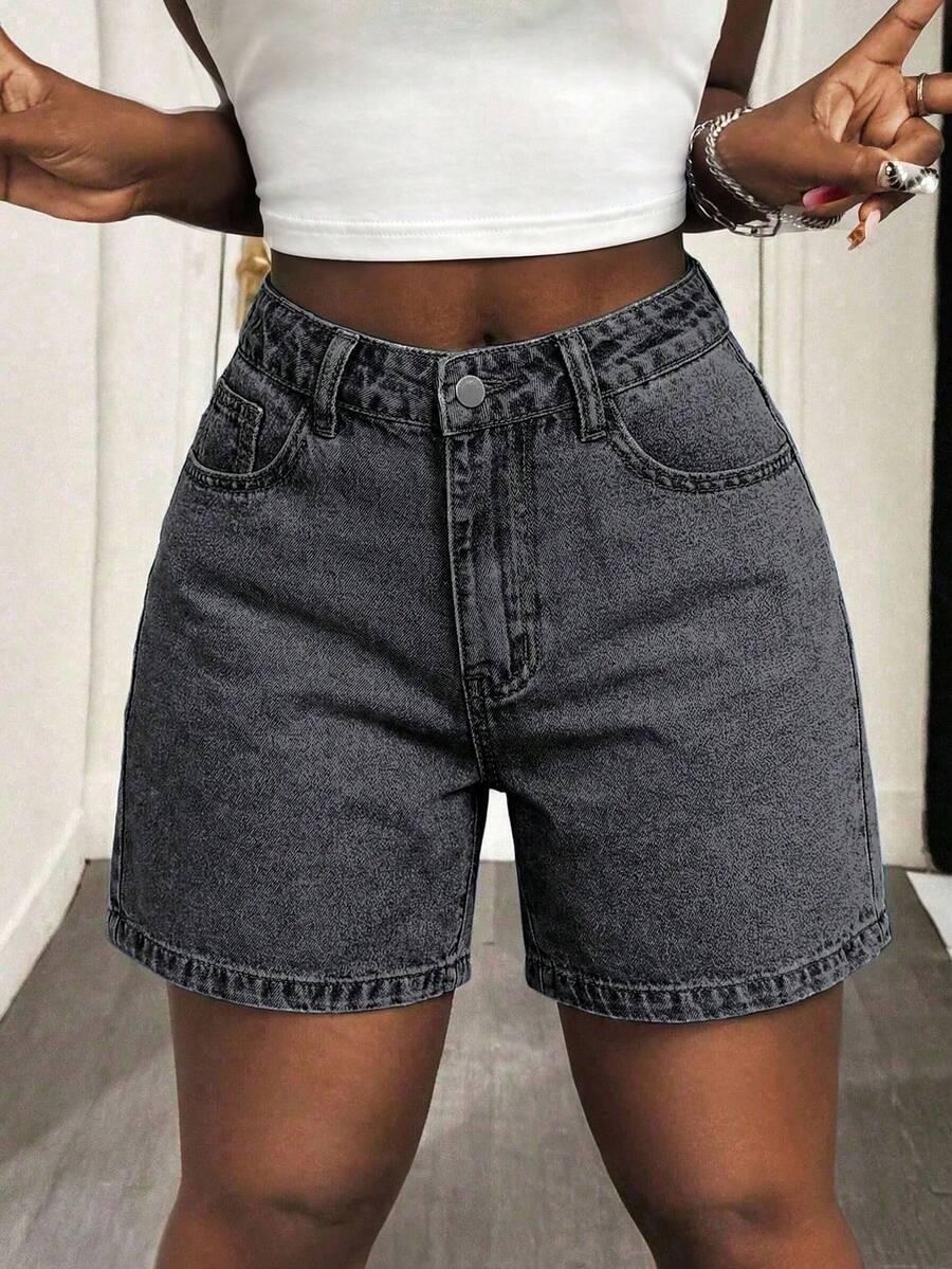 SHEIN SZARE SPODENKI JEANS S06__S