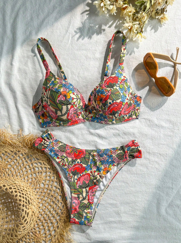 SHEIN DWUCZĘŚCIOWY STRÓJ KĄPIELOWY S09__L