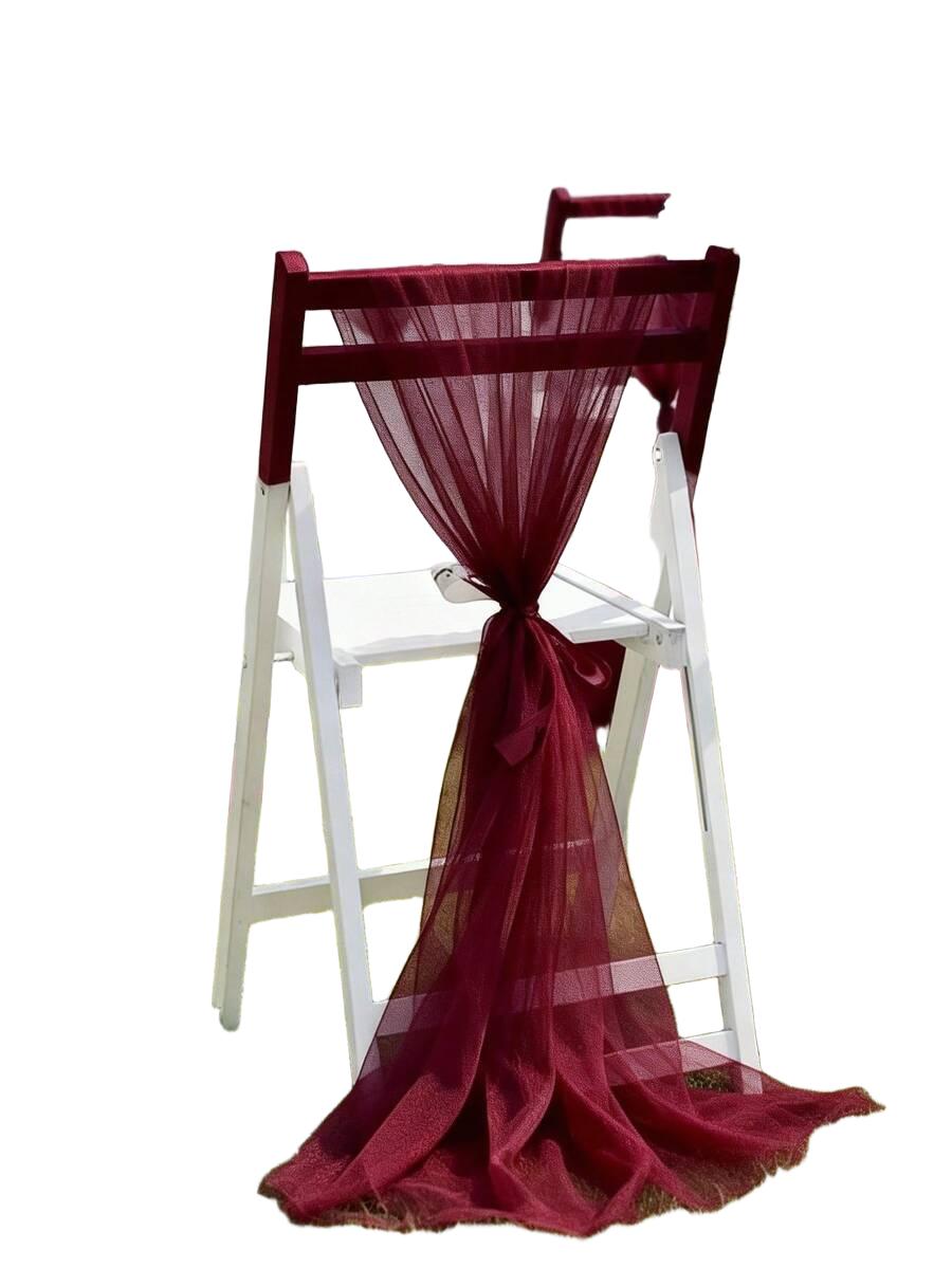 SHEIN CZERWONY TIUL NA KRZESŁO S07__48X1000CM