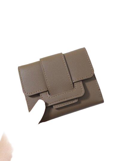SHEIN BRĄZOWY PORTFEL IMITACJA SKÓRY S07__11X5,9