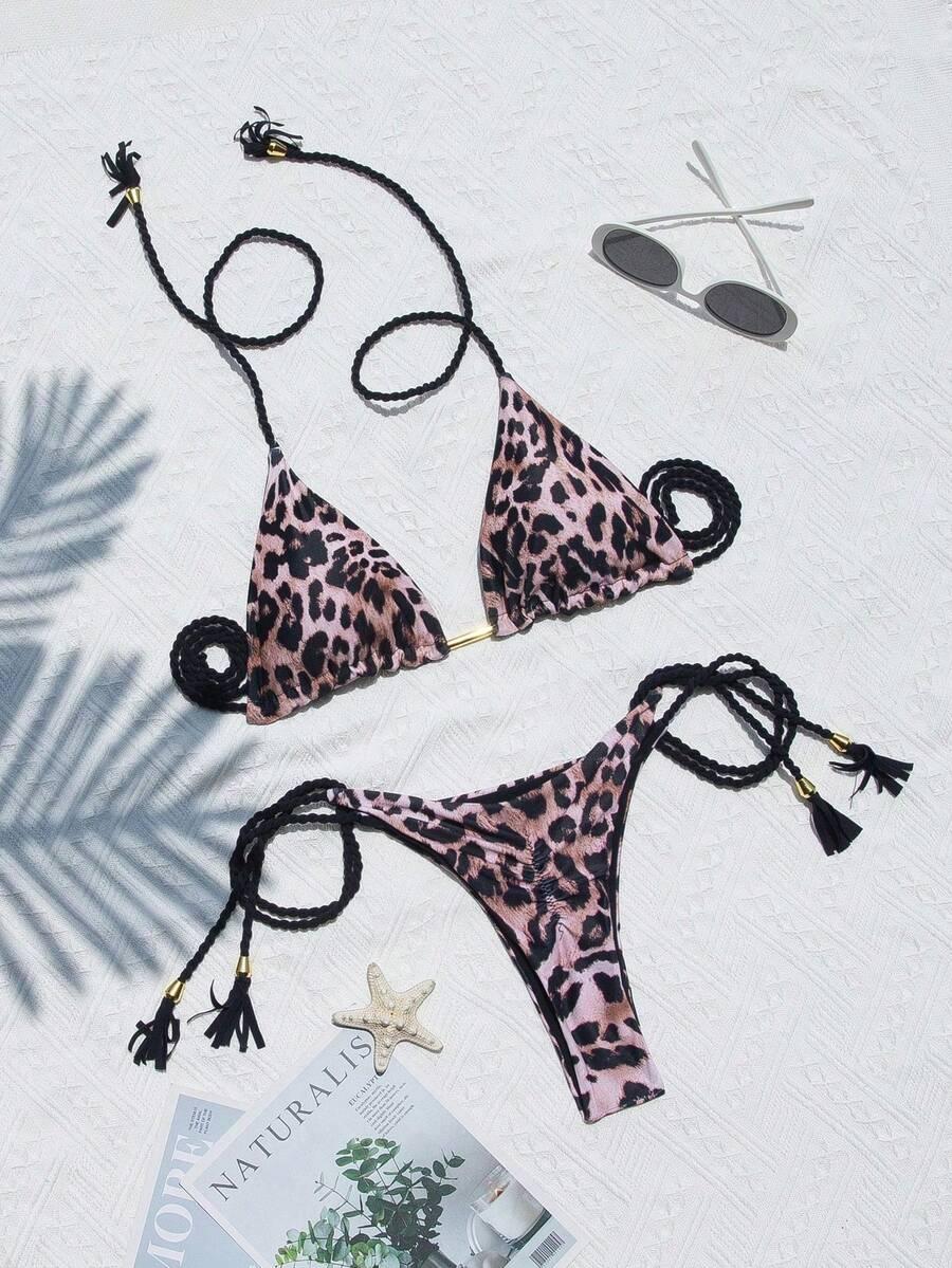 SHEIN DWUCZĘŚCIOWY STRÓJ KĄPIELOWY ANIMAL PRINT S06__M