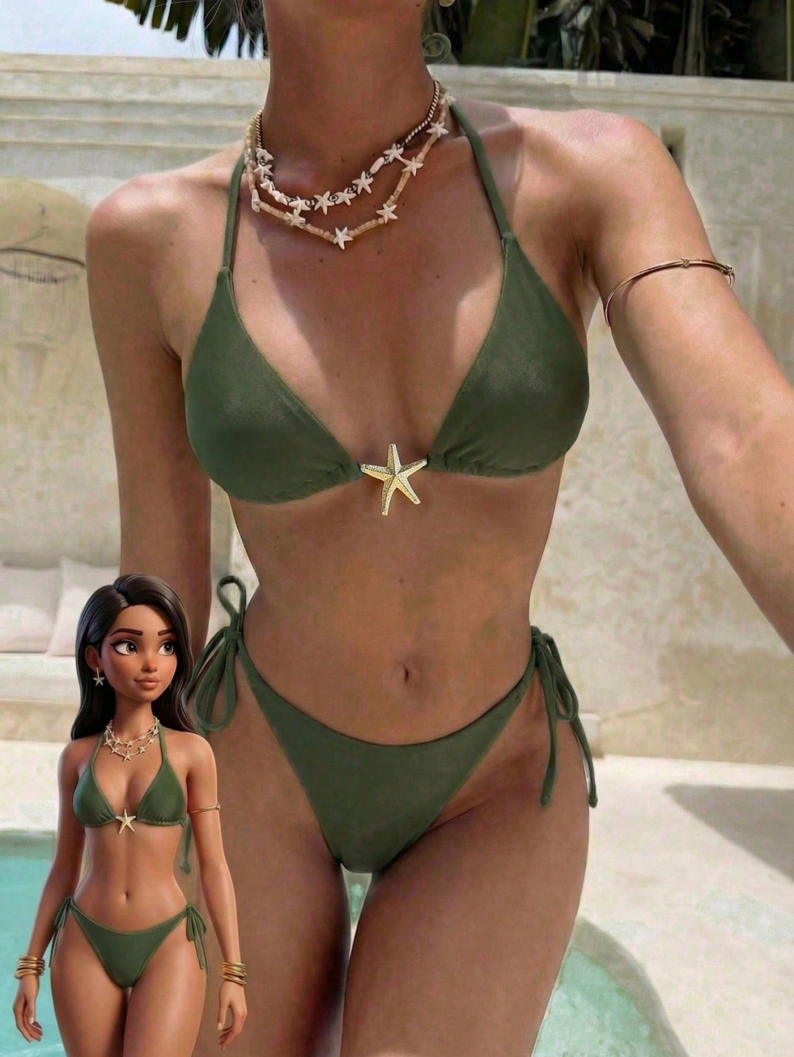 SHEIN ZIELONA GÓRA OD BIKINI WIĄZANIE PK01__L