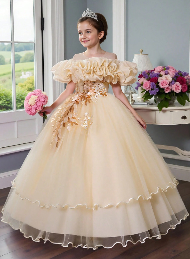 SHEIN ROZKLOSZOWANA SUKIENKA MAXI TIUL S06__140-146