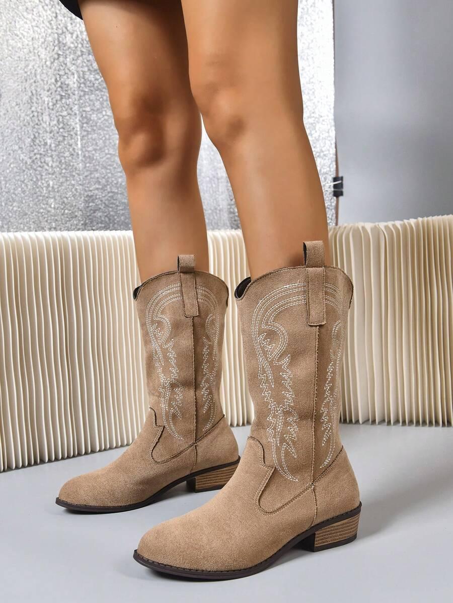 SHEIN BEŻOWE KOZAKI KOWBOJKI W01__40,5