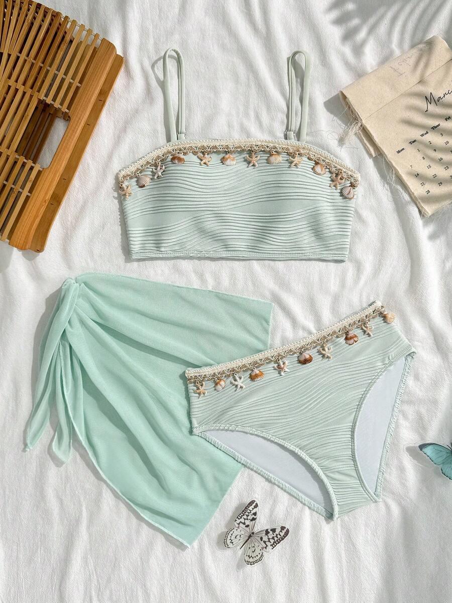 SHEIN DWUCZĘŚCIOWY STRÓJ KĄPIELOWY S09__128-134