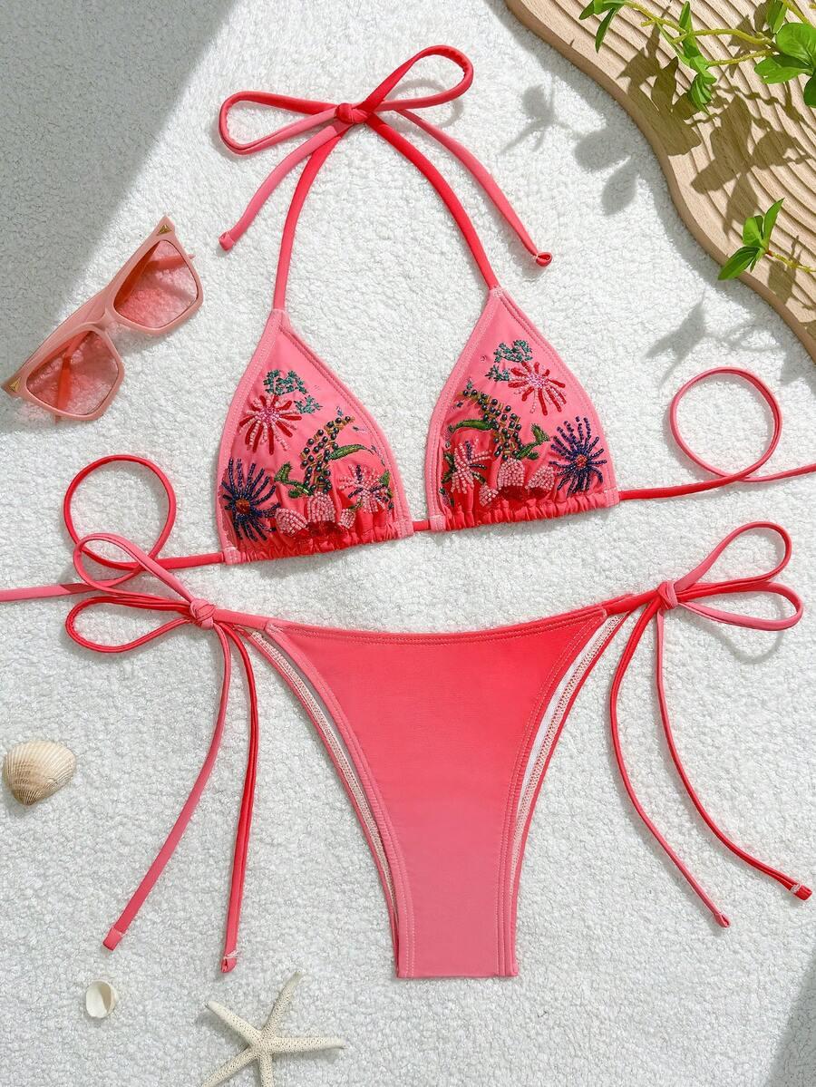 SWIM MOD WIĄZANY DWUCZĘŚCIOWY STRÓJ KĄPIELOWY ZDOBIENIE S09__S