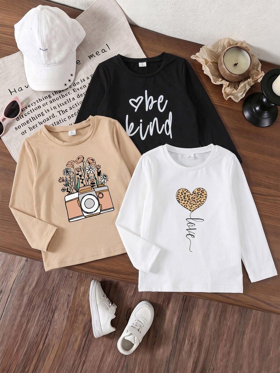 SHEIN BLUZKA NADRUK 3-PACK S06__104-110
