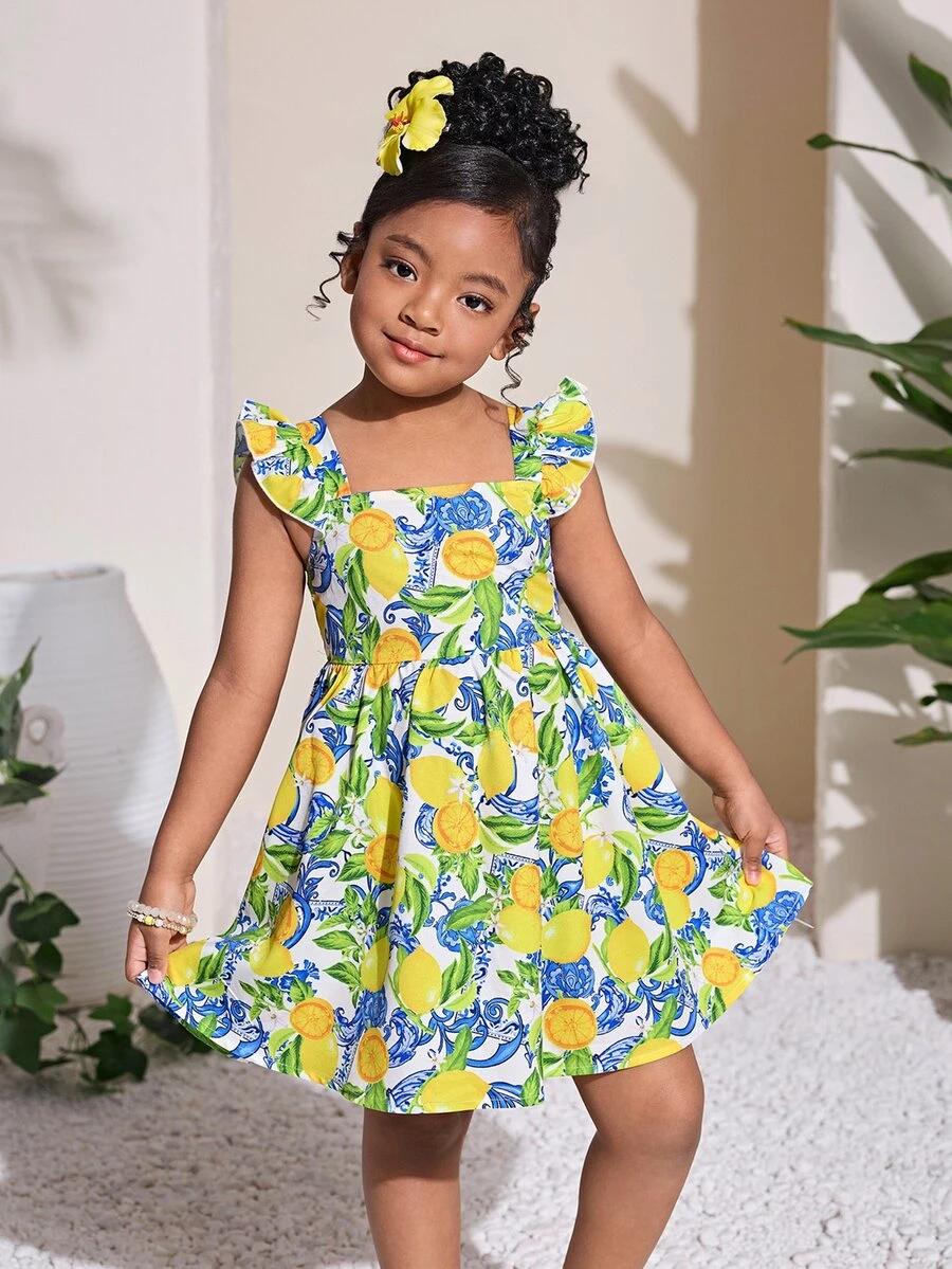 SHEIN SUKIENKA Z KRÓTKIM RĘKAWEM WZÓR S06__116-122