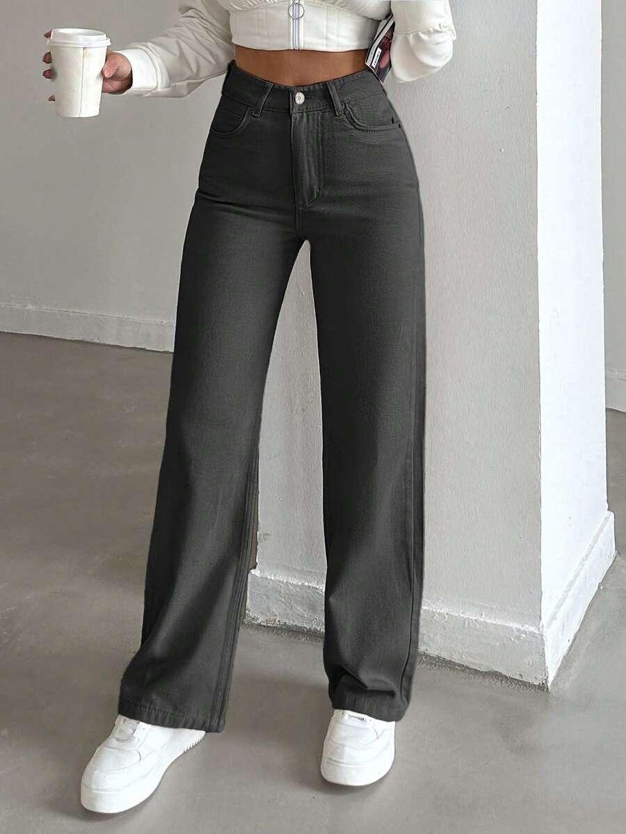 SHEIN SPODNIE JEANS PROSTA NOGAWKA S06__M