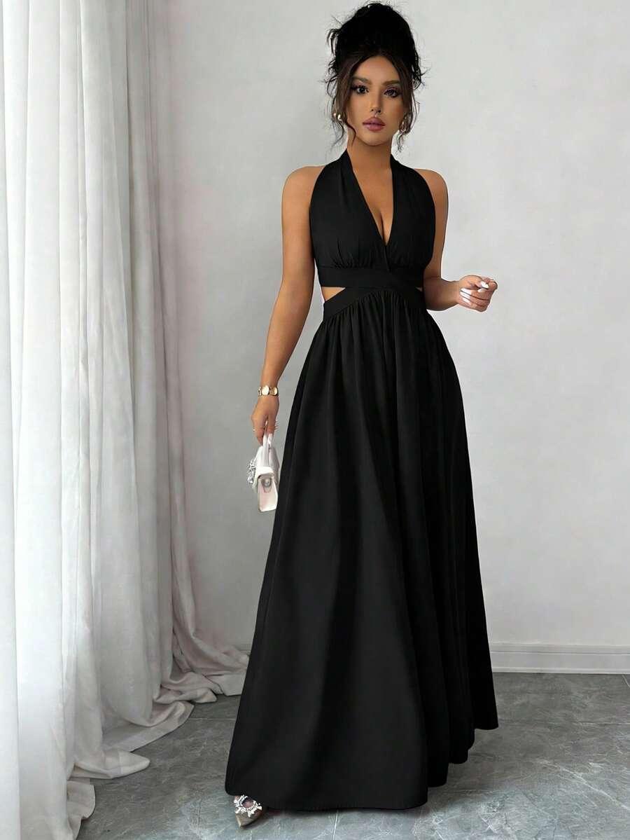 RAFFERIZA CZARNA MAXI SUKIENKA S06__M