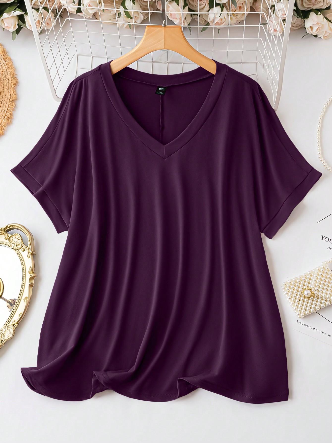 SHEIN FIOLETOWA GŁADKA BLUZKA S06__48