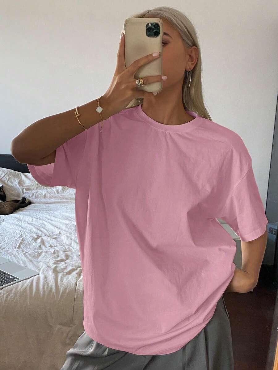 DAZY RÓŻOWY T-SHIRT BASIC S06__L