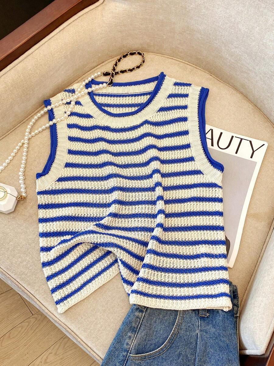 SHEIN DZIANINOWY TOP PASKI S06__XS