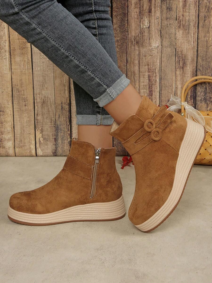 SHEIN BRĄZOWE BOTKI NA ZAMEK W01__36,5