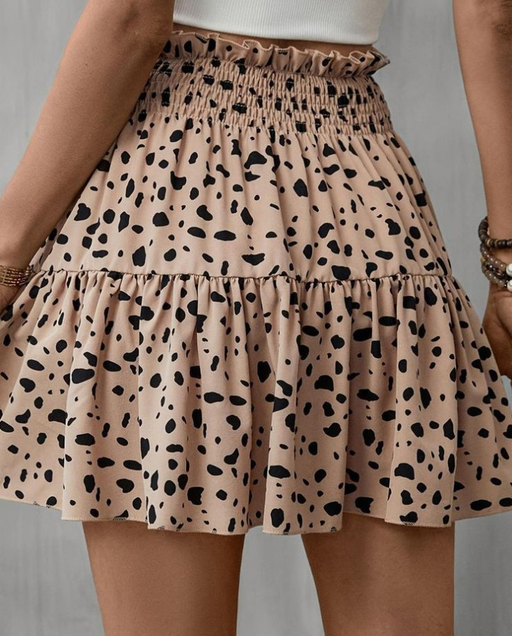 SHEIN BEŻOWA MINI SPÓDNICA ANIMAL PRINT PK01__S