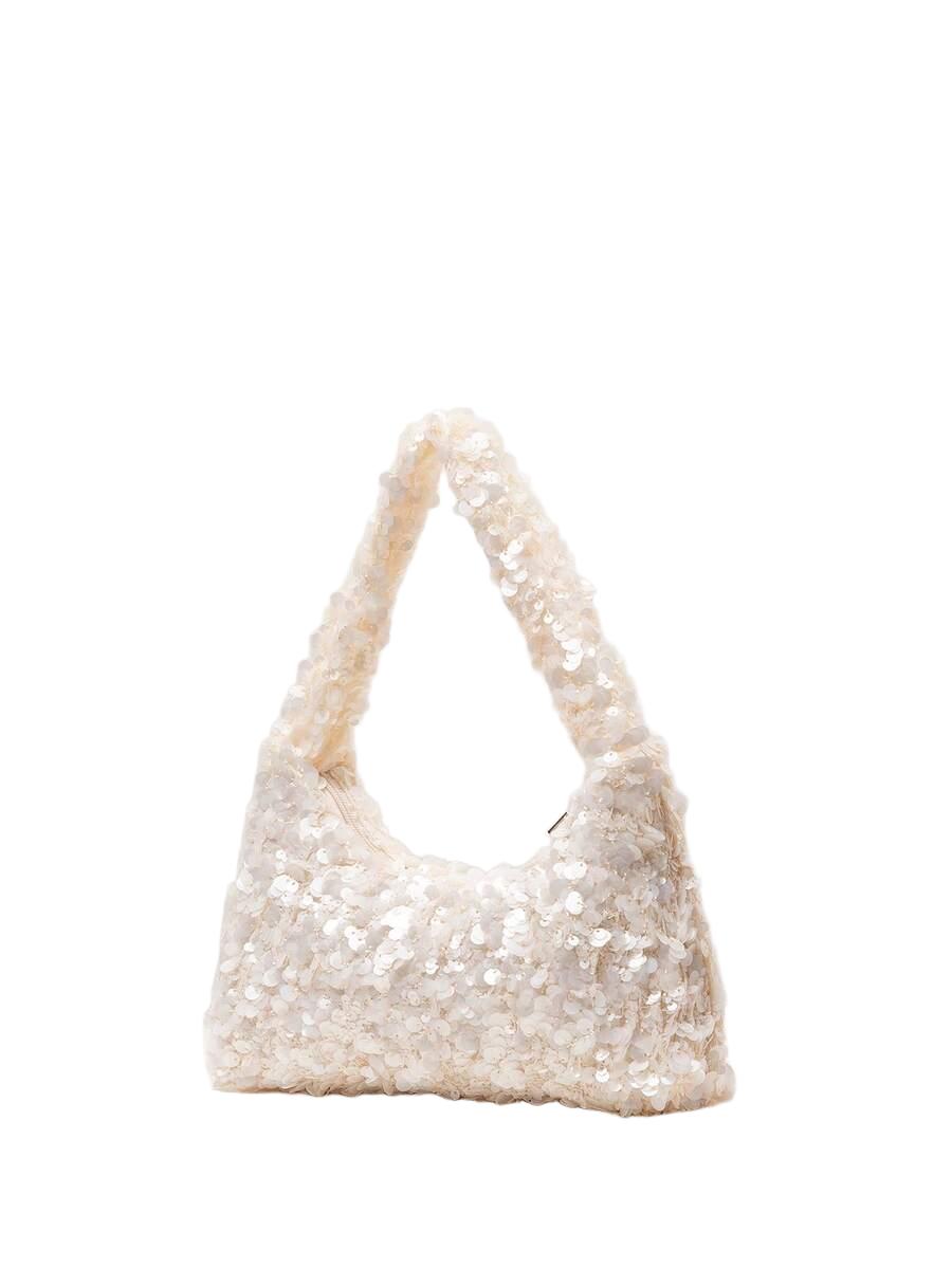 SHEIN BIAŁA TOREBKA CEKINY S07__26X15CM