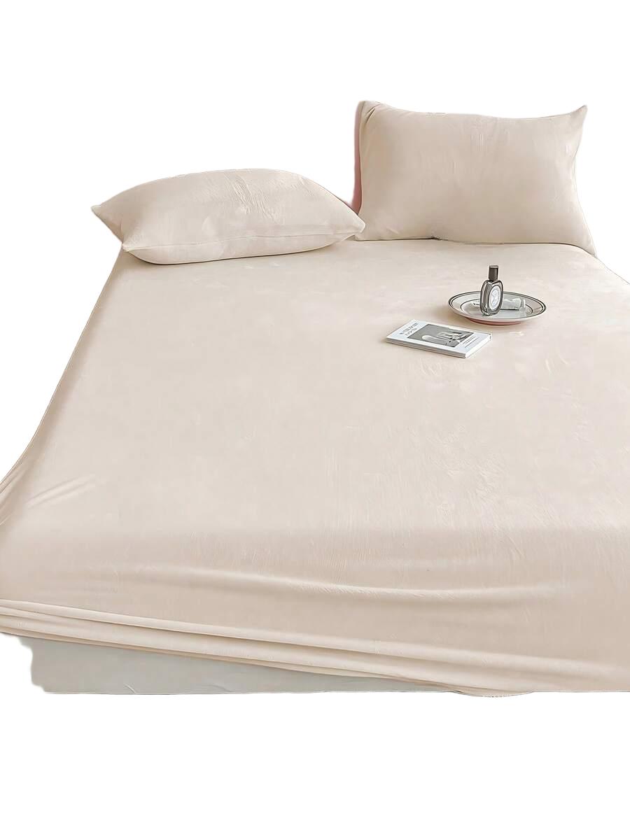 SHEIN BEŻOWE PRZEŚCIERADŁO Z GUMKĄ S07__200X220