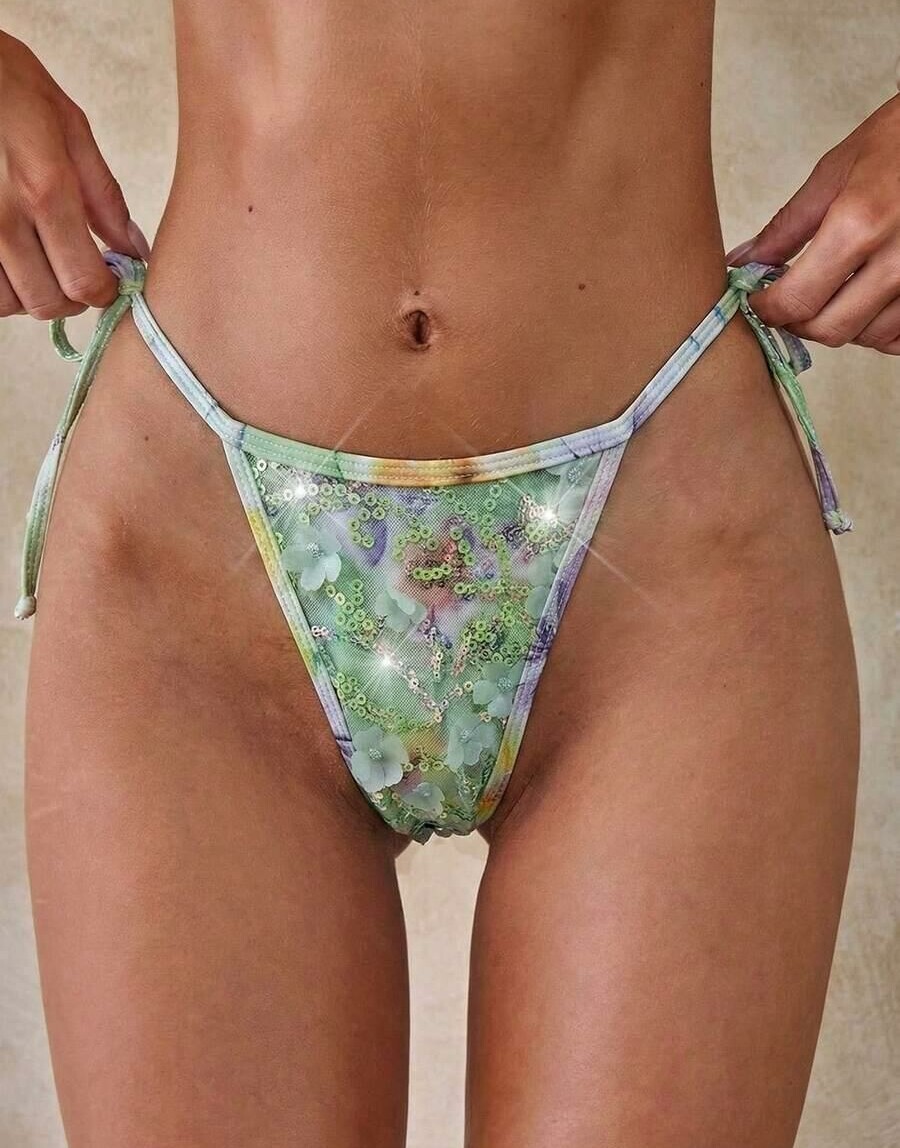 SHEIN DÓŁ OD BIKINI CEKINY S09__M