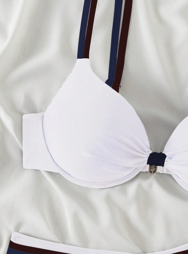 SHEIN DWUCZĘŚCIOWY STRÓJ KĄPIELOWY KONTRAST S06__S