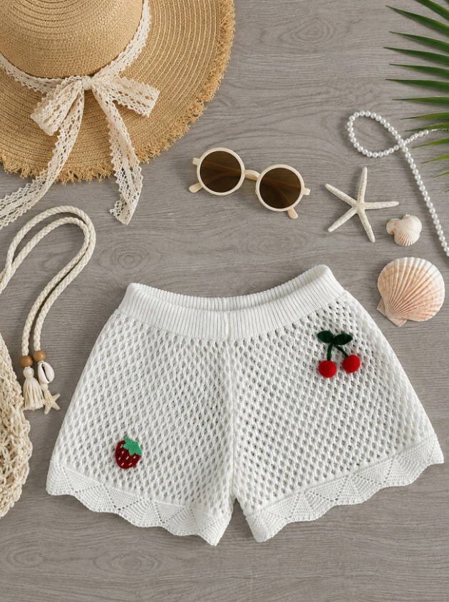 SHEIN BIAŁE PLAŻOWE SPODENKI S06__S